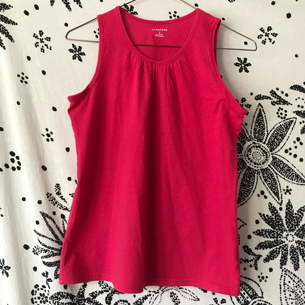 Lands' End gathered crew neck tank